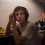 Salvatore Frederick monitors audio on the set of "Seventeen" (FA18)
